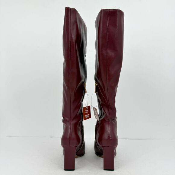 Franco Sarto Womens Bowman Knee High Boots US 7.5 M Wide Calf Red NIB - Picture 9 of 11